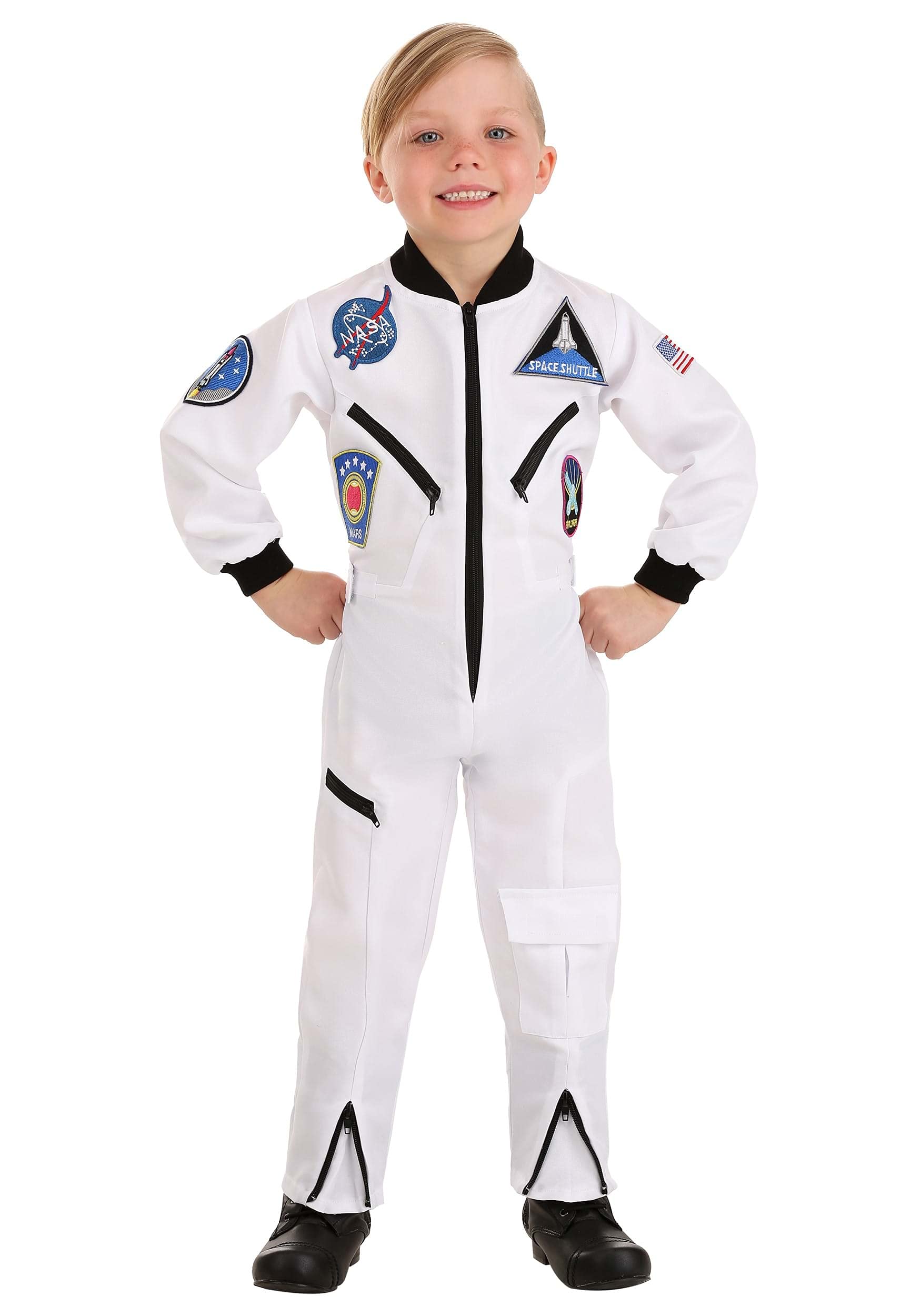 White Astronaut Costume for Toddlers - Kids Space Suit Dress Up for Halloween, Cosplay & Birthday Parties