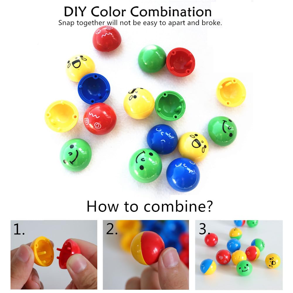 2.4cm Replacement Plastic Marbles for Marble Run Track - 12pcs DIY Building Blocks with Cute Faces - Perfect for Kids' Educational Toys, STEM Activities & Creative Play