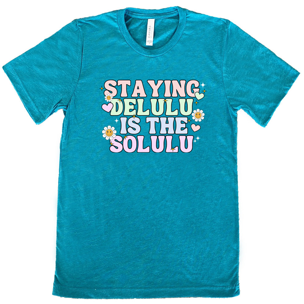 Delulu Is The Solulu Unisex T-Shirt - Trendy Funny Slogan Tee for Casual Wear & Gifts