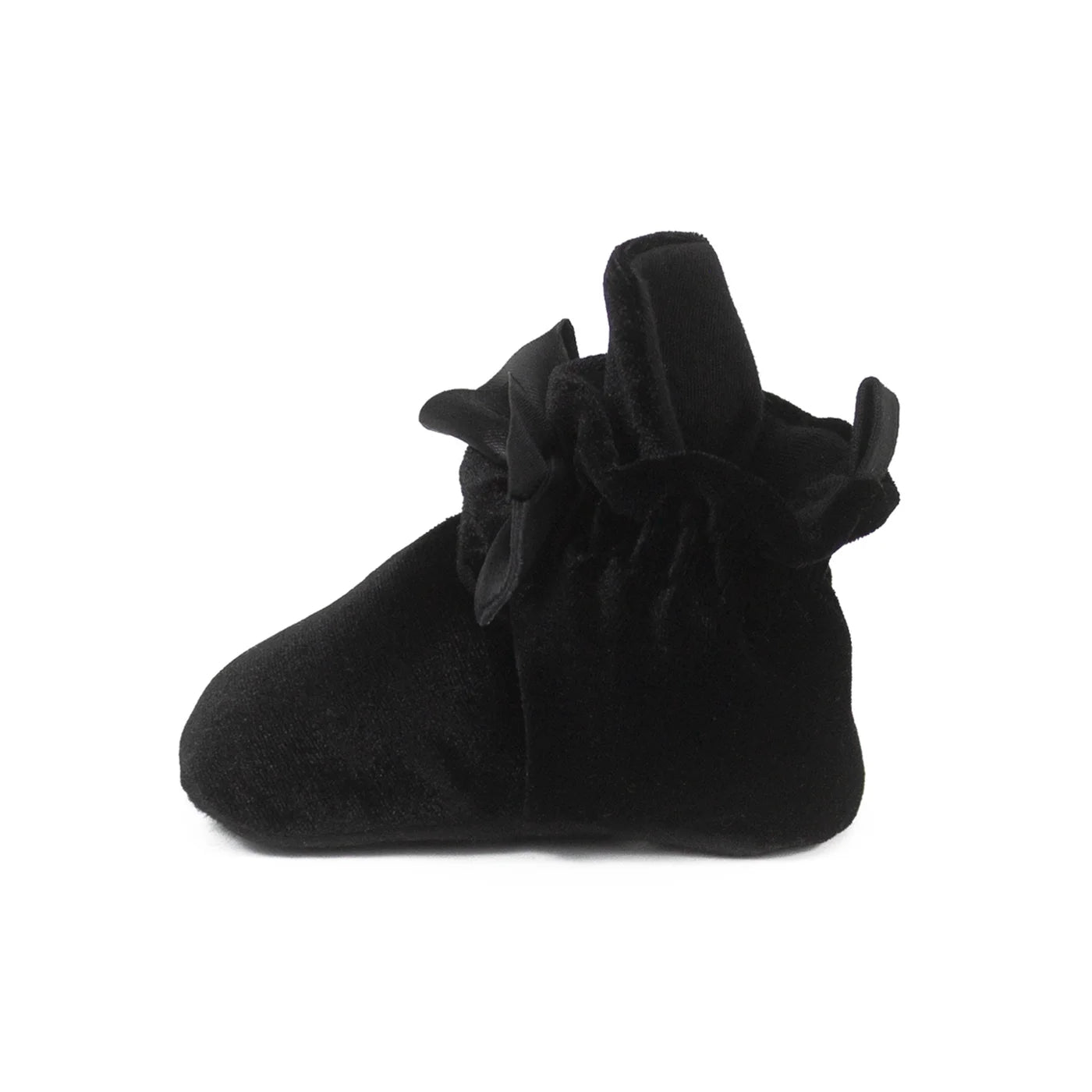 Robeez Black Holiday Bow Snap Booties for Baby Girls - Soft Leather First Walkers with Non-Slip Soles | Perfect for Christmas, New Year & Special Occasions