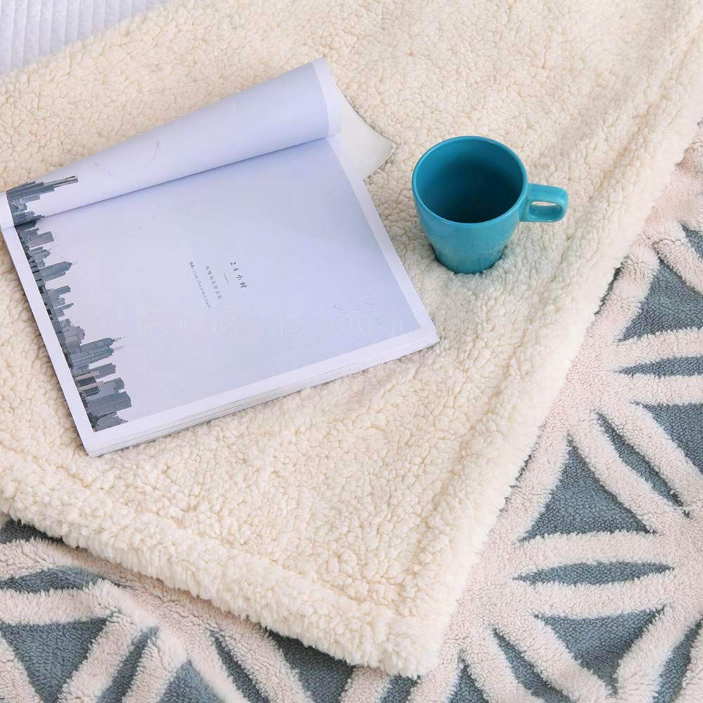LOMAO Sherpa Fleece Blanket - Ultra Soft & Fuzzy Dual Sided Throw Blanket for Couch, Sofa & Bed - Light Blue 51x63 Inch - Perfect for Cozy Nights, Movie Time & Home Decor