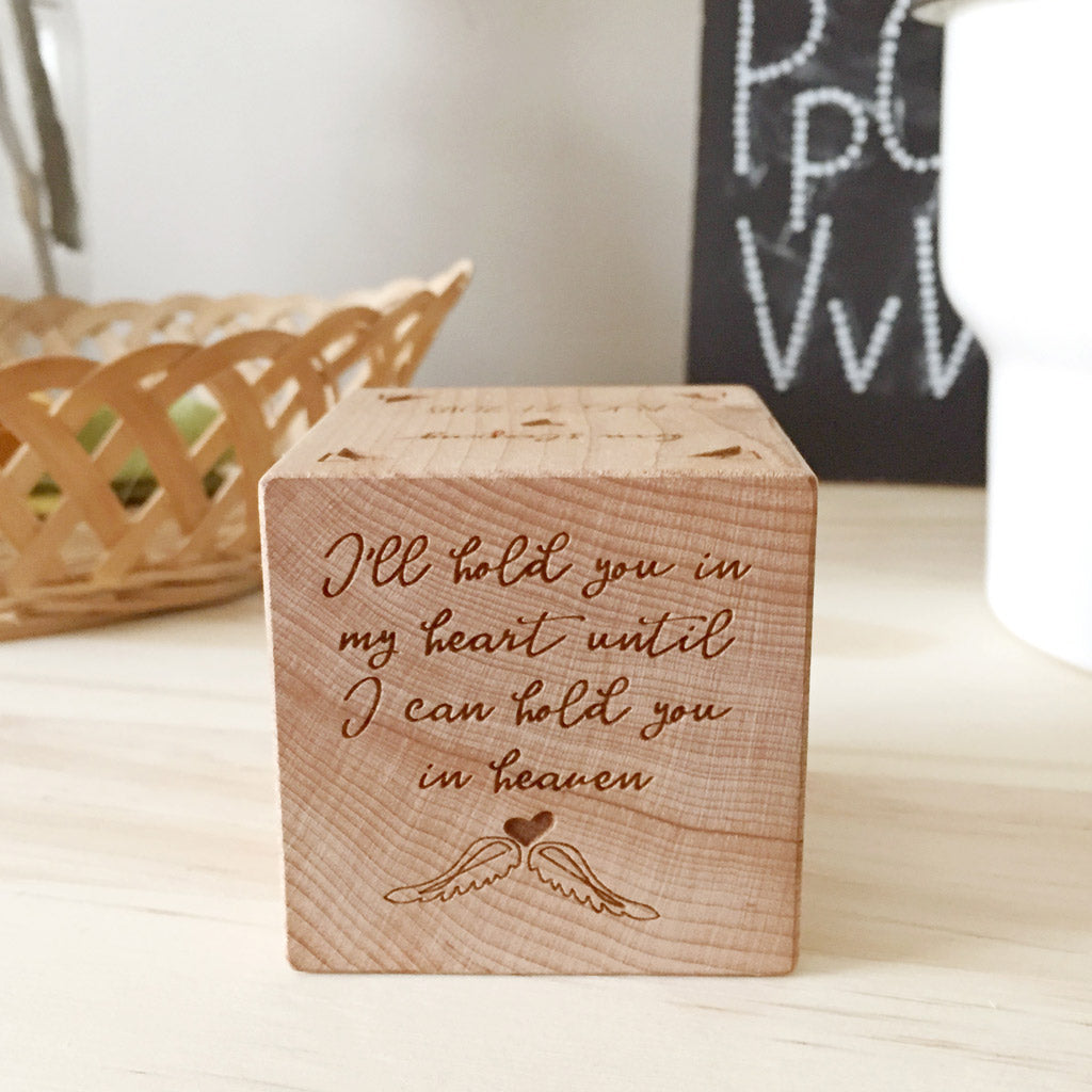 Personalized Baby Memorial Keepsake Block - Engraved Wooden Photo Frame for Cherished Memories | Perfect for Nursery Decor, Baby Shower Gifts & Angel Remembrance