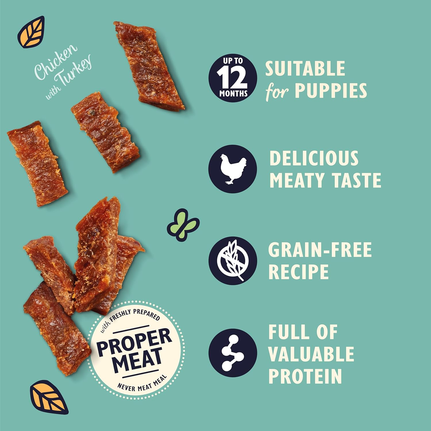Lily's Kitchen Chicken & Turkey Nibbles Puppy Dog Treats - Healthy Natural Training Snacks for Small & Large Breed Puppies - Perfect for Reward, Training & Bonding Time