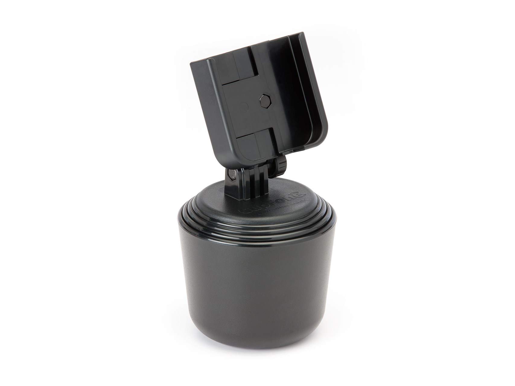 WeatherTech CupFone - Universal Adjustable Car Cup Holder Phone Mount for iPhone & Android - Open Access Design for Charging - Graphite Metal Knobs - Perfect for Road Trips, Commuting & Hands-Free Driving