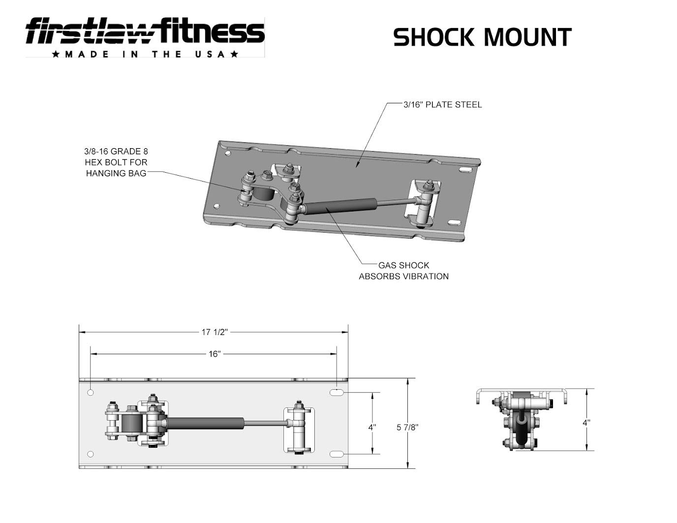 Heavy Duty Shock Mount Punching Bag Hanger with 24