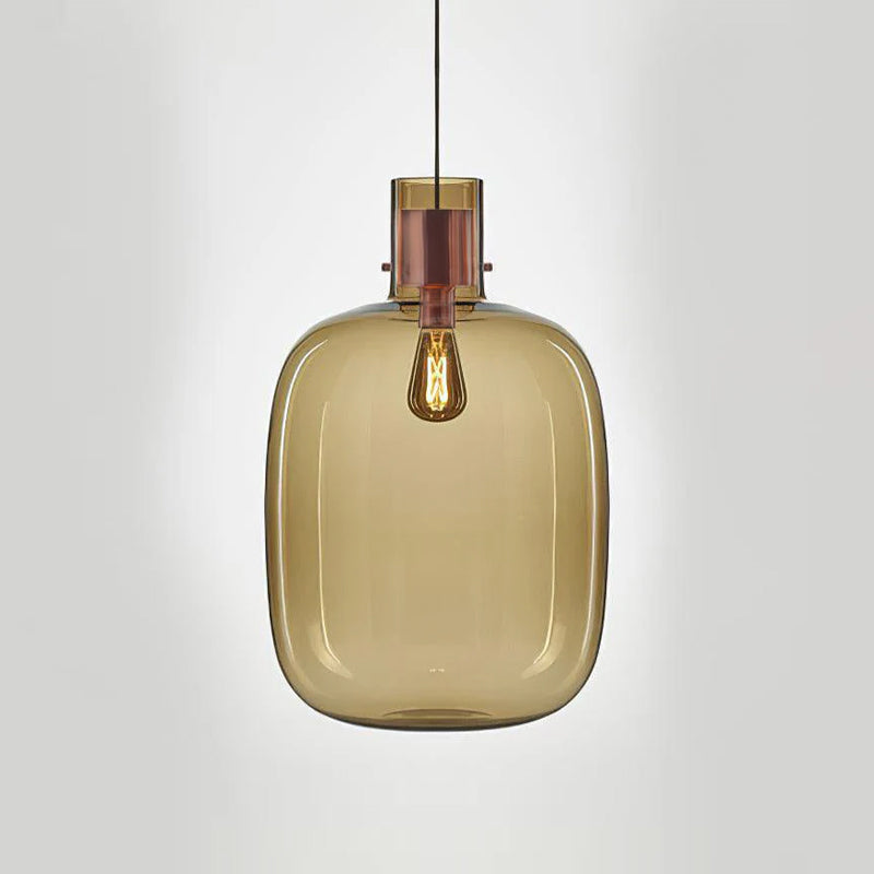 Cambre Glass Pendant Light - Modern Hanging Fixture for Kitchen Island, Dining Room & Bedroom Lighting - Dimmable LED Chandelier with Clear Glass Shade