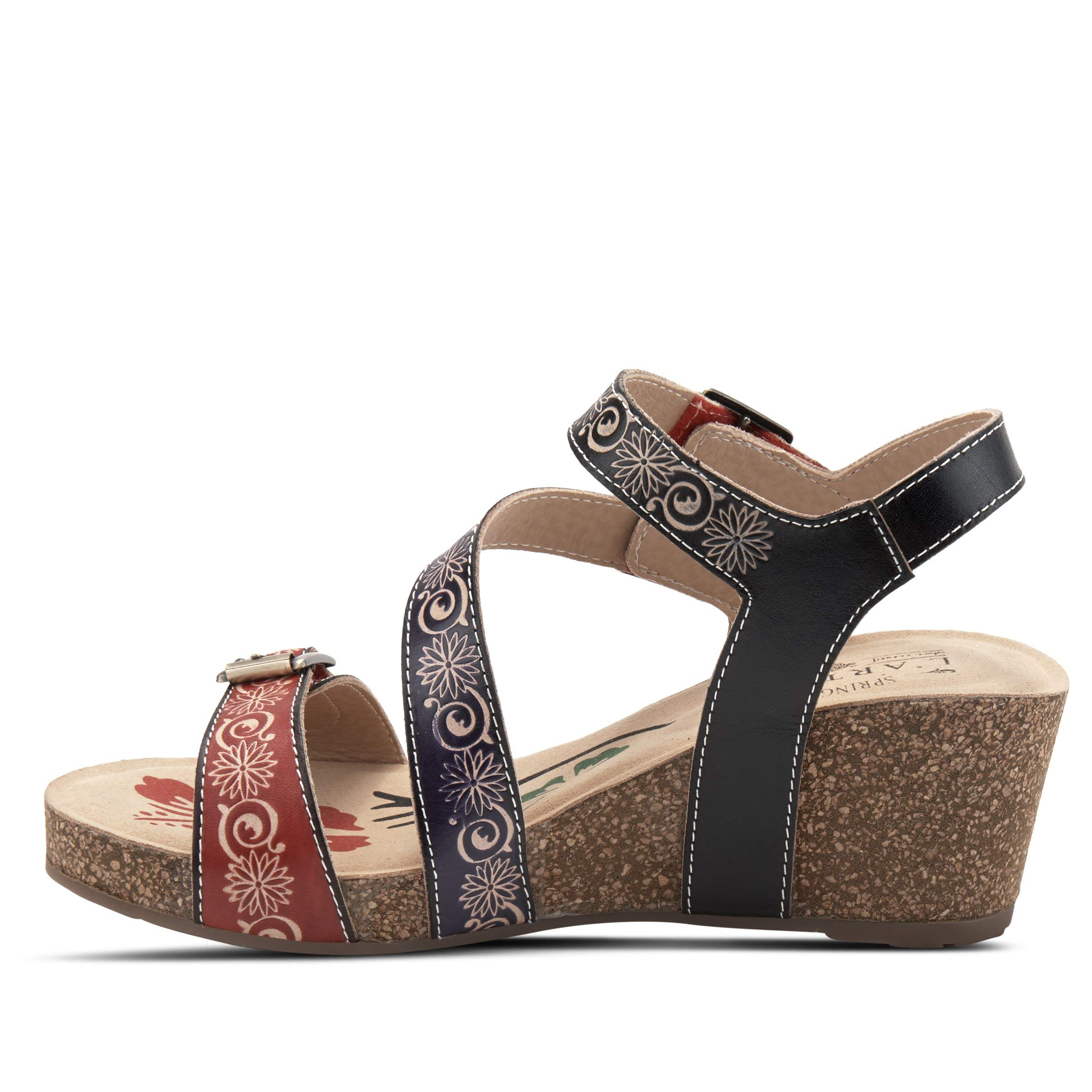 Spring Step L'Artiste Women's Tanja Comfortable Leather Sandals with Arch Support | Casual Summer Shoes for Walking, Beach & Outdoor Activities