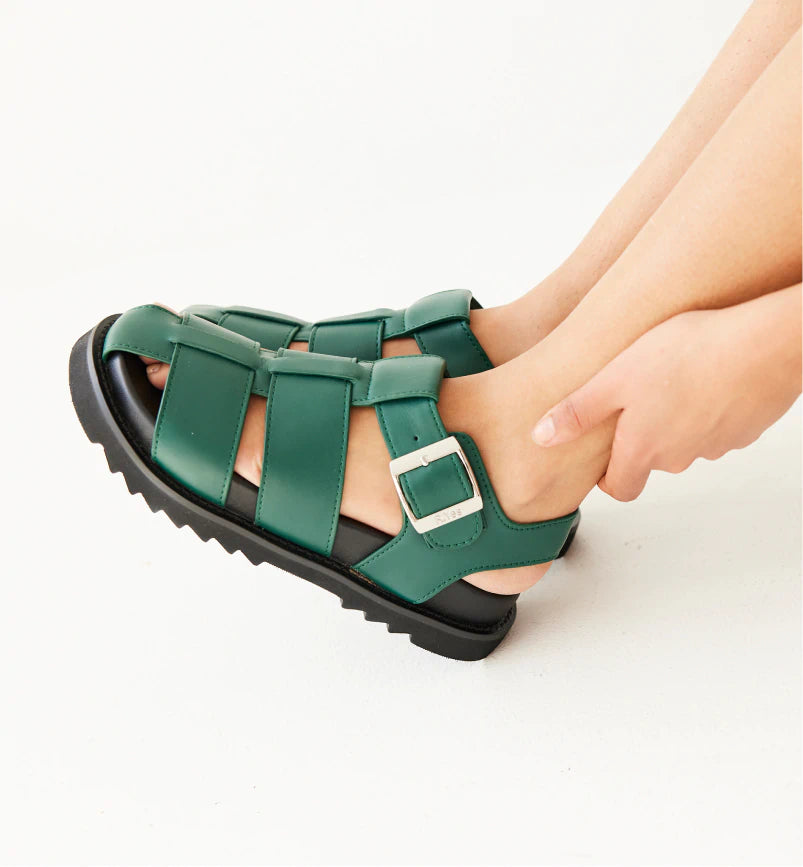 Arkestra 2.0 Fisherman Leather Sandals for Women - Comfortable Handmade Jade Green Summer Sandals | Beach Walking, Vacation, Casual Outfits