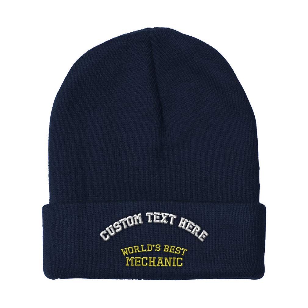 Premium Acrylic Skull Cap Beanie for Men & Women - World's Best Mechanic Embroidery Winter Hat (One Size Fits All) - Perfect for Cold Weather, Outdoor Activities & Workwear