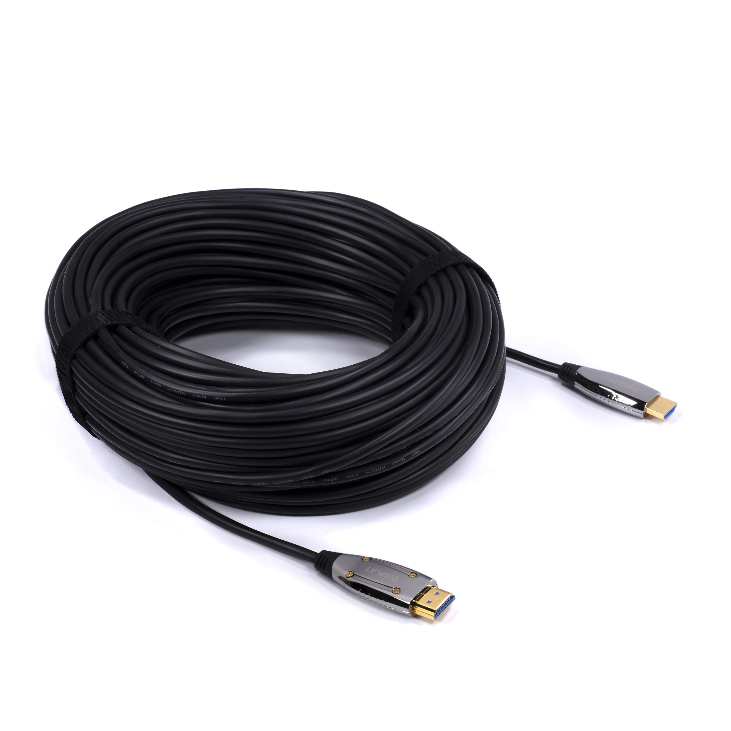 Premium 75ft 4K Fiber Optic HDMI Cable - Ultra High Speed 18Gbps, 4K@60Hz, HDR, HDCP 2.2, ARC, 3D Ready - Gold-Plated Hybrid Connectors for Home Theater, Gaming & Professional AV Setups