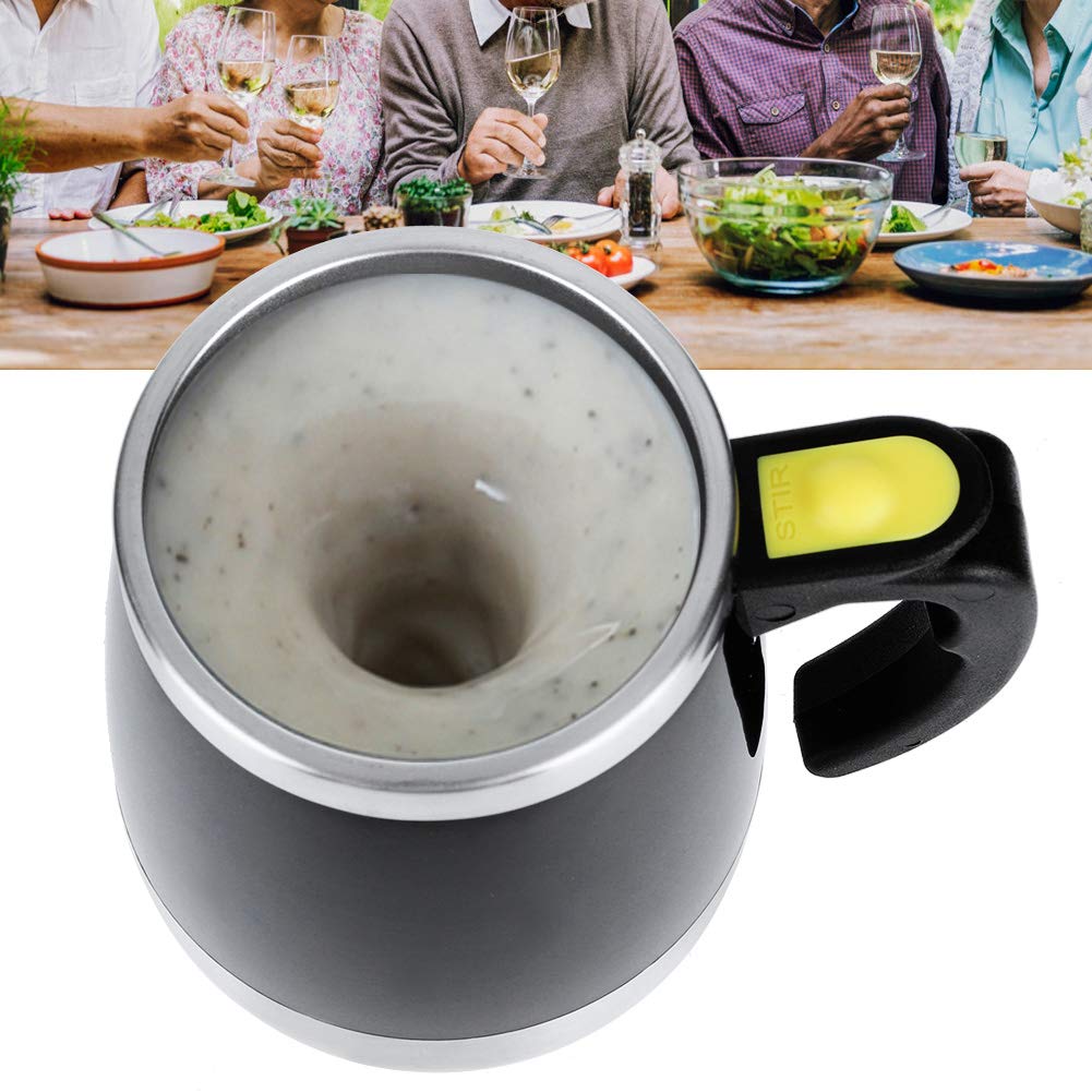 Self Stirring Coffee Mug - Stainless Steel Automatic Mixing Mug with Magnetic Stirrer, Portable Electric Stirring Cup for Coffee, Milk & Tea - Perfect for Home, Office & Travel Use