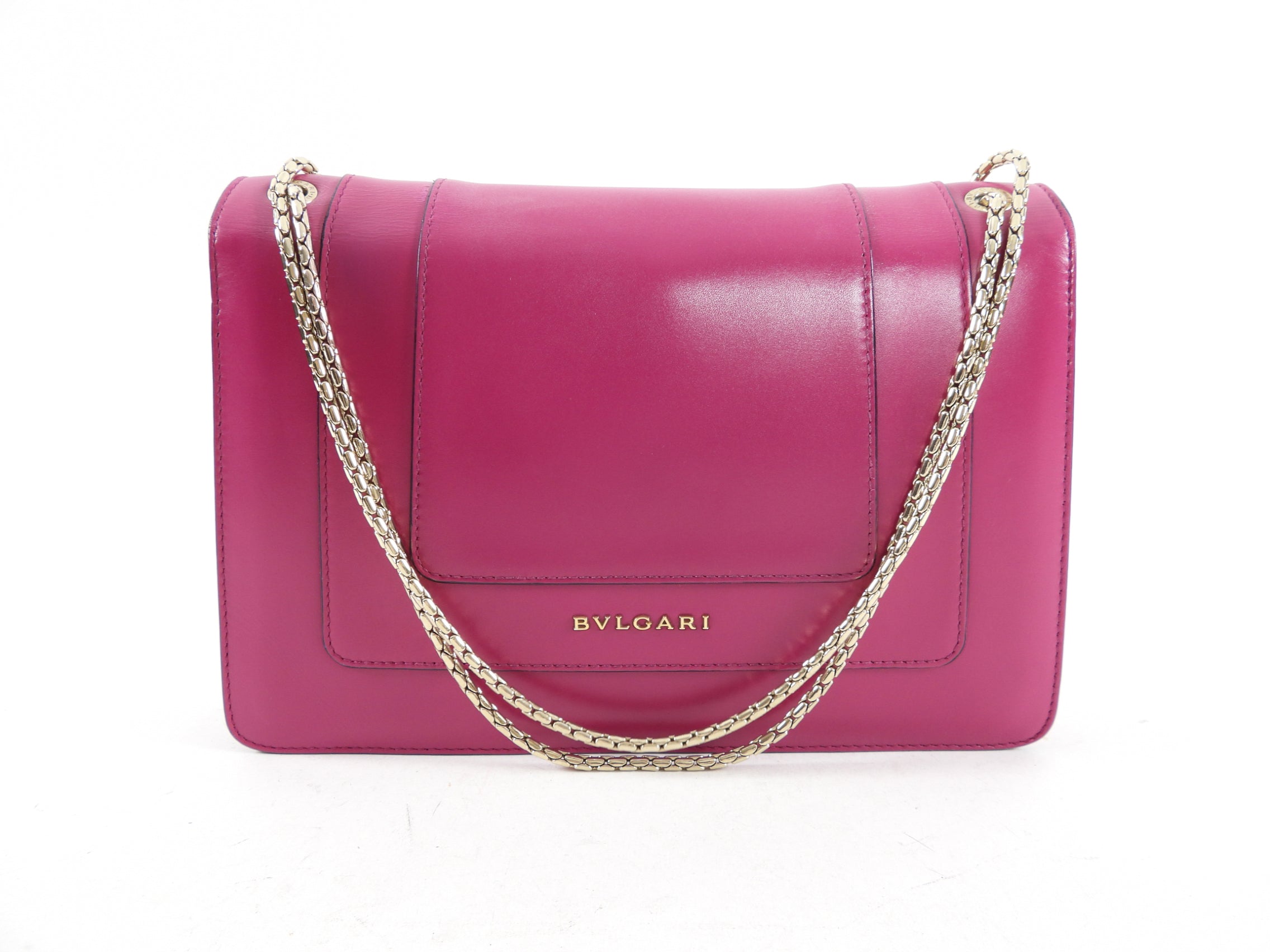 Bvlgari Magenta Leather Medium Serpenti Flap Bag - Luxury Designer Handbag for Women, Perfect for Evening Parties & Special Occasions