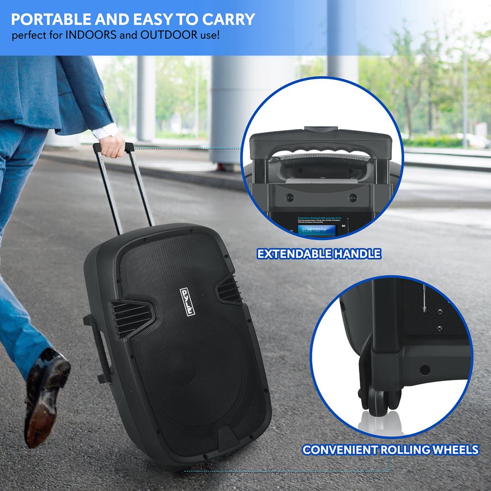 Portable Bluetooth PA Speaker System - Wireless Outdoor Speaker with Mic for Parties, Events & Live Performances | High-Quality Sound for DJs, Bands & Public Speaking