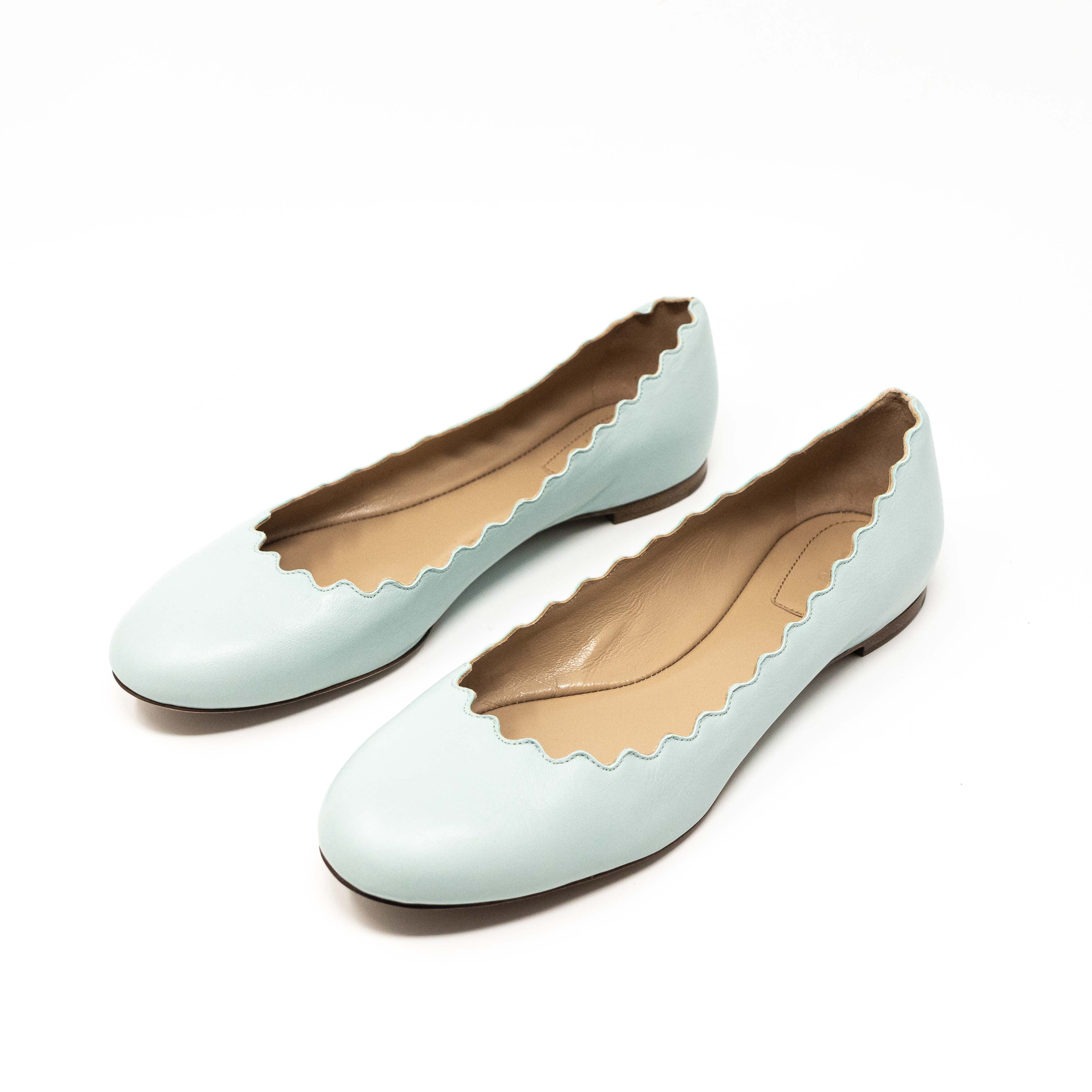 Chloe Blue Gabes Flats Women's Size 37.5 | Comfortable Casual Loafers for Work, Travel & Everyday Wear
