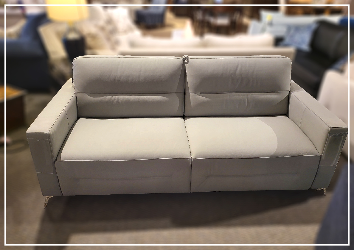 Kathy Ireland Tucson Genuine Leather Queen Sleeper Sofa with Chrome Steel Legs - Convertible Sofa Bed for Living Room, Guest Room & Small Spaces