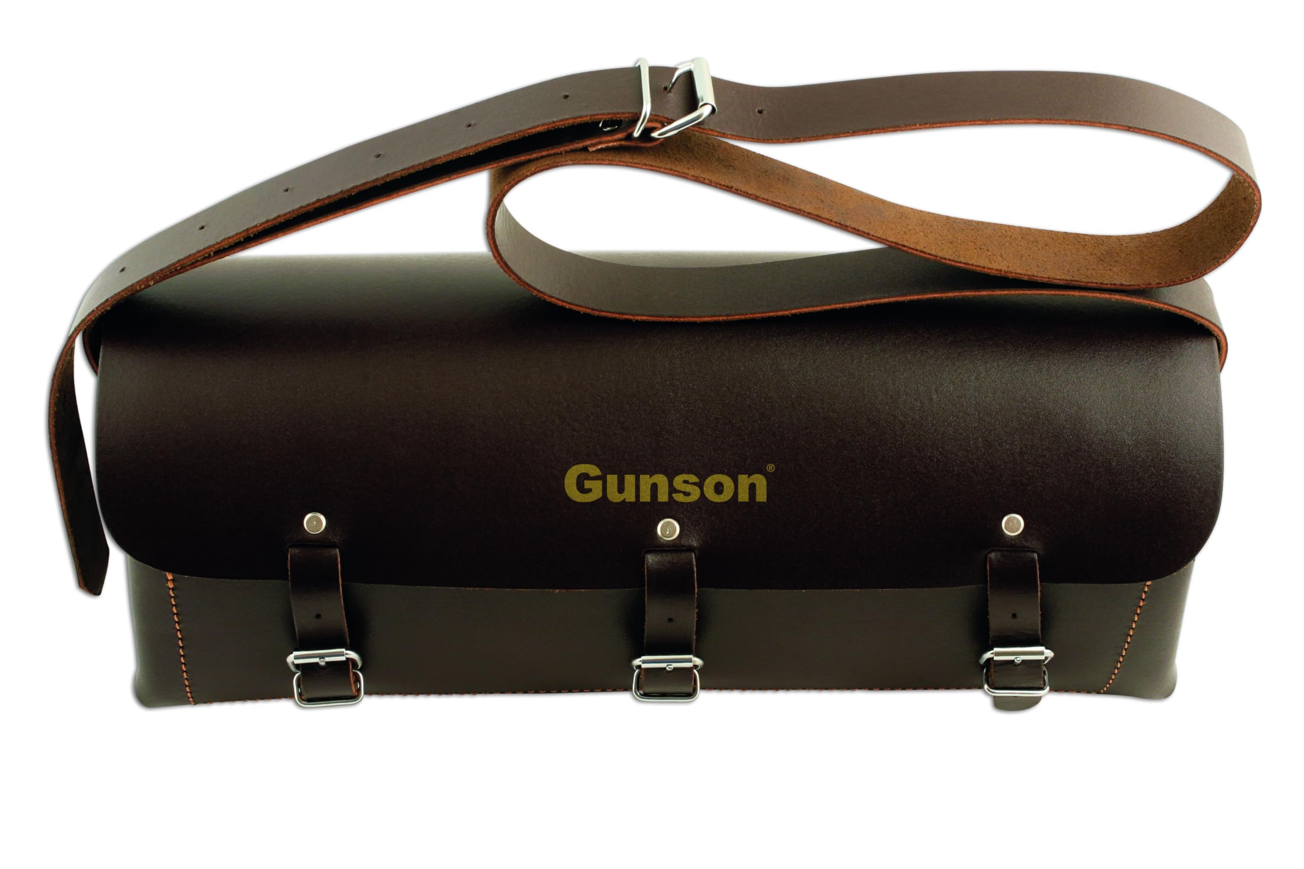 77127 Classic Leather Tool Bag for Professionals - Black, Brown, Silver | Durable Work Bag for Electricians, Plumbers & Carpenters | Heavy Duty Construction Tool Organizer