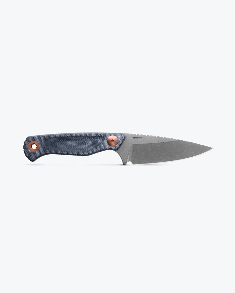 Benchmade 203 Dacian Fixed Blade Knife - Spearpoint Satin Blade with Blue Denim Micarta Handles - Hunting, Camping & Outdoor Survival Tool
