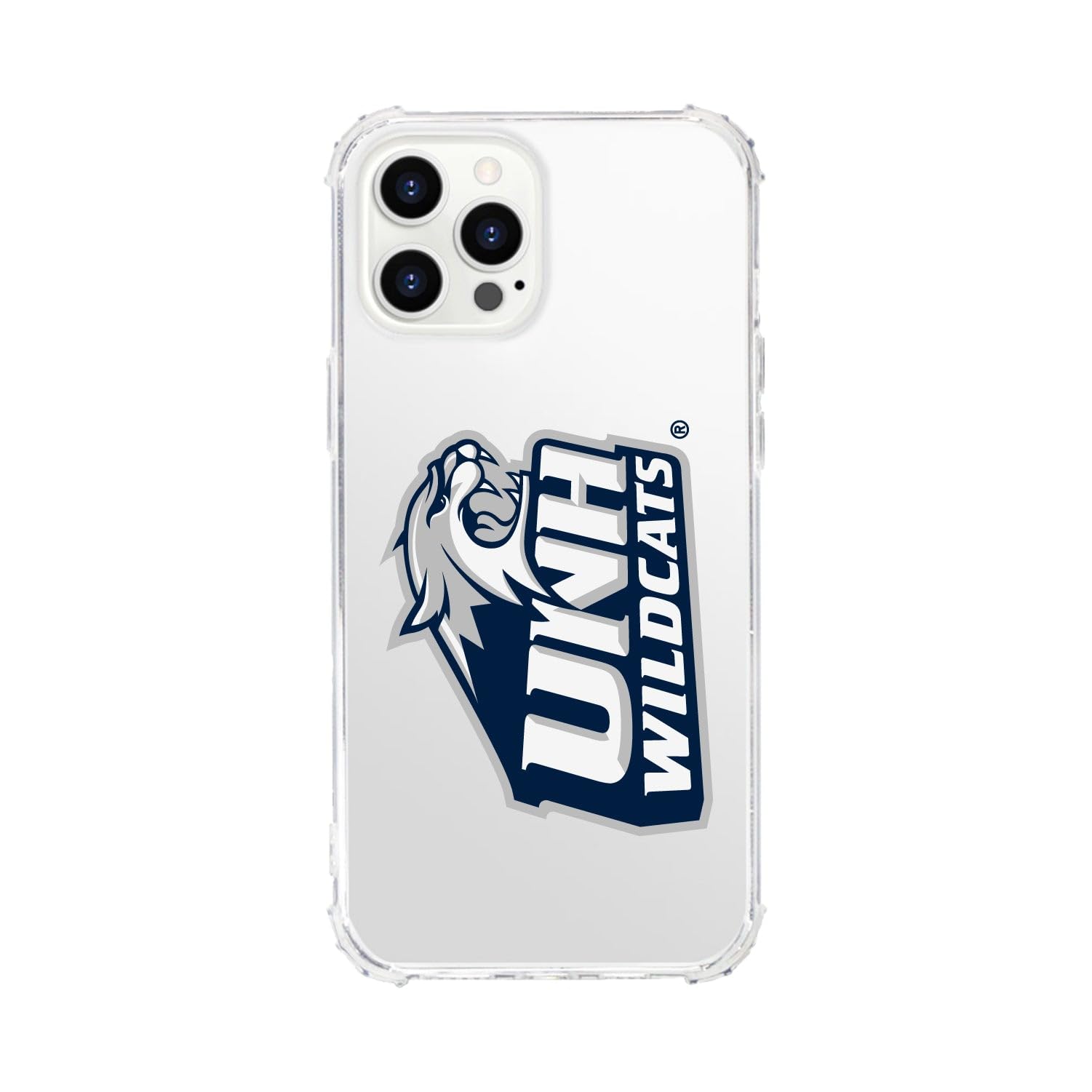 OTM Essentials Rugged Phone Case for iPhone 13 Pro - Shockproof Protective Cover with Reinforced Edges | Classic White Design | University of New Hampshire Alumni Gift | Perfect for Outdoor Activities, Sports & Daily Protection
