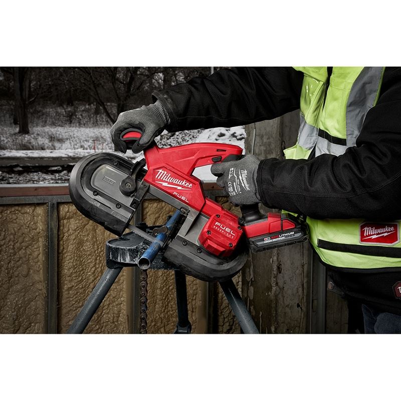 M18 FUEL 18V Brushless Cordless Compact Band Saw Kit with Dual Trigger - 2829S-22 - Ideal for Metal Cutting, Plumbing, and Electrical Work