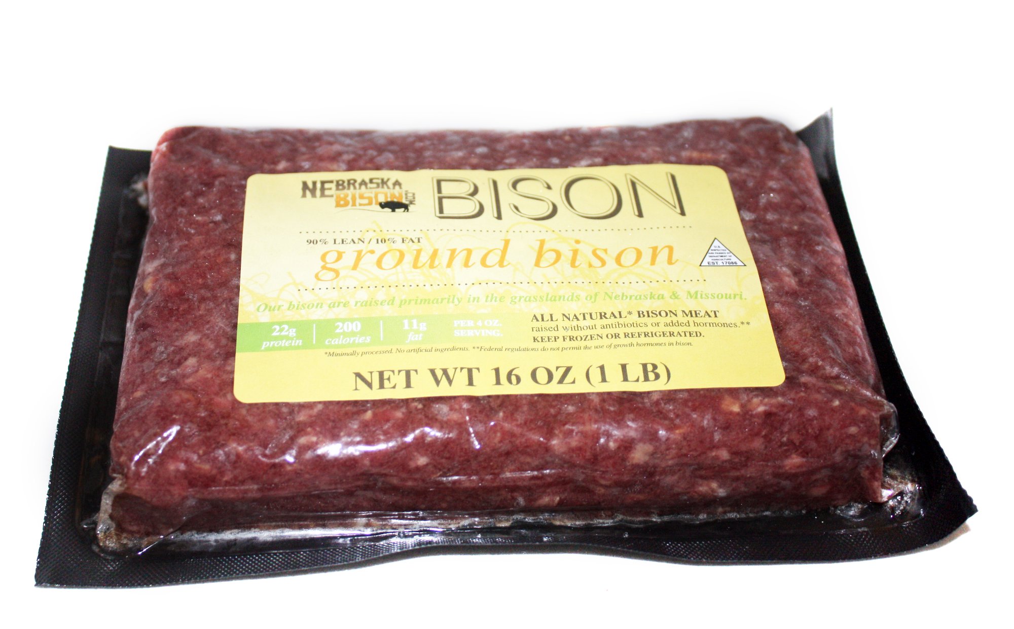Premium Bulk Ground Bison Meat - 20 lbs (20 x 1 lb Individually Sealed Packages) - 100% Nebraska Raised Bison - Perfect for Burgers, Meatballs & Meal Prep