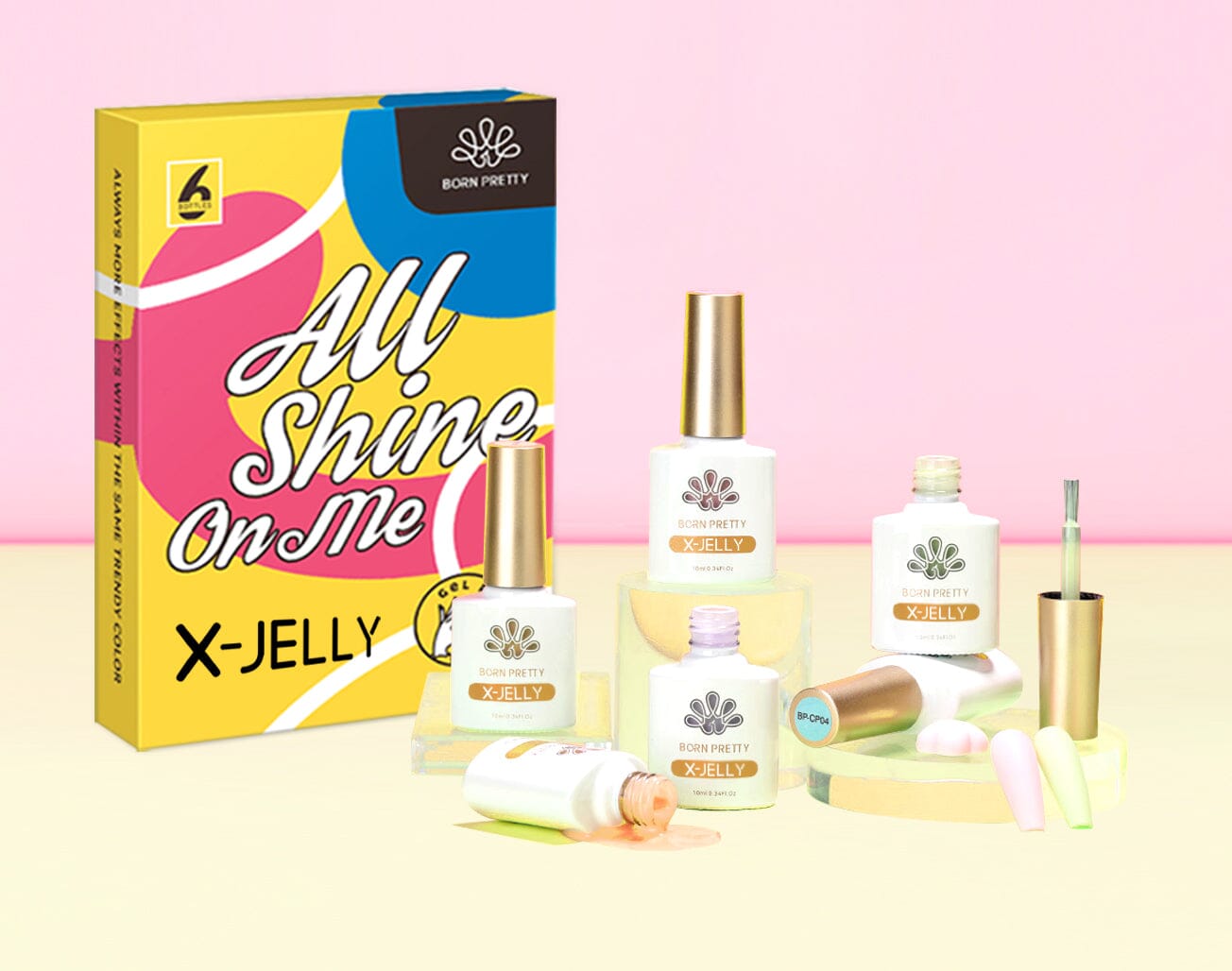 X Jelly Nail Gel Polish - Long Lasting Jelly Nail Polish Set for Gel Manicures at Home | Perfect for Nail Art, French Tips & DIY Nail Designs