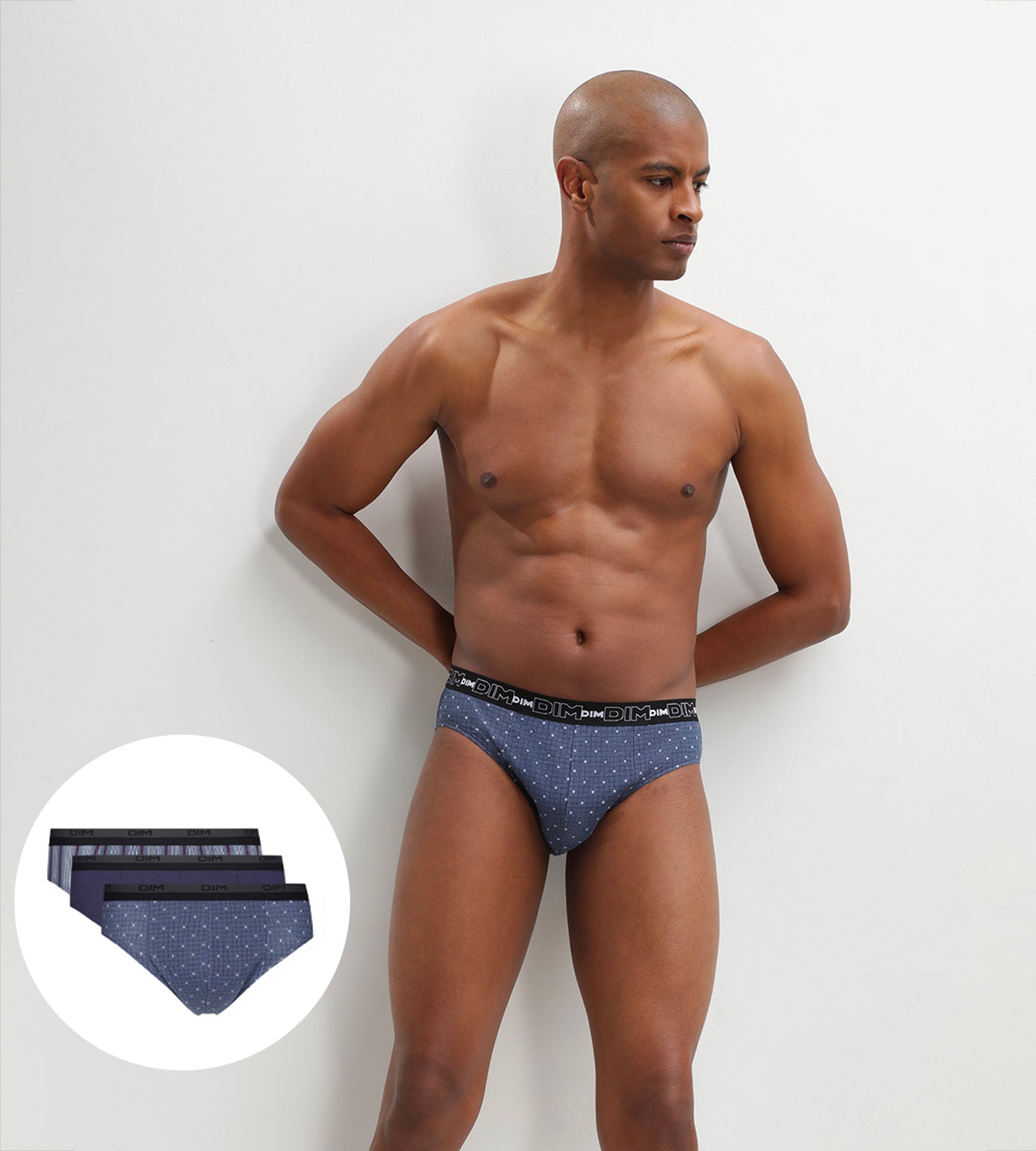 3 Pack Men's Cotton Underwear with Cross Print - Blue Dim Cotton Briefs - Comfortable & Breathable for Daily Wear, Gym, and Travel