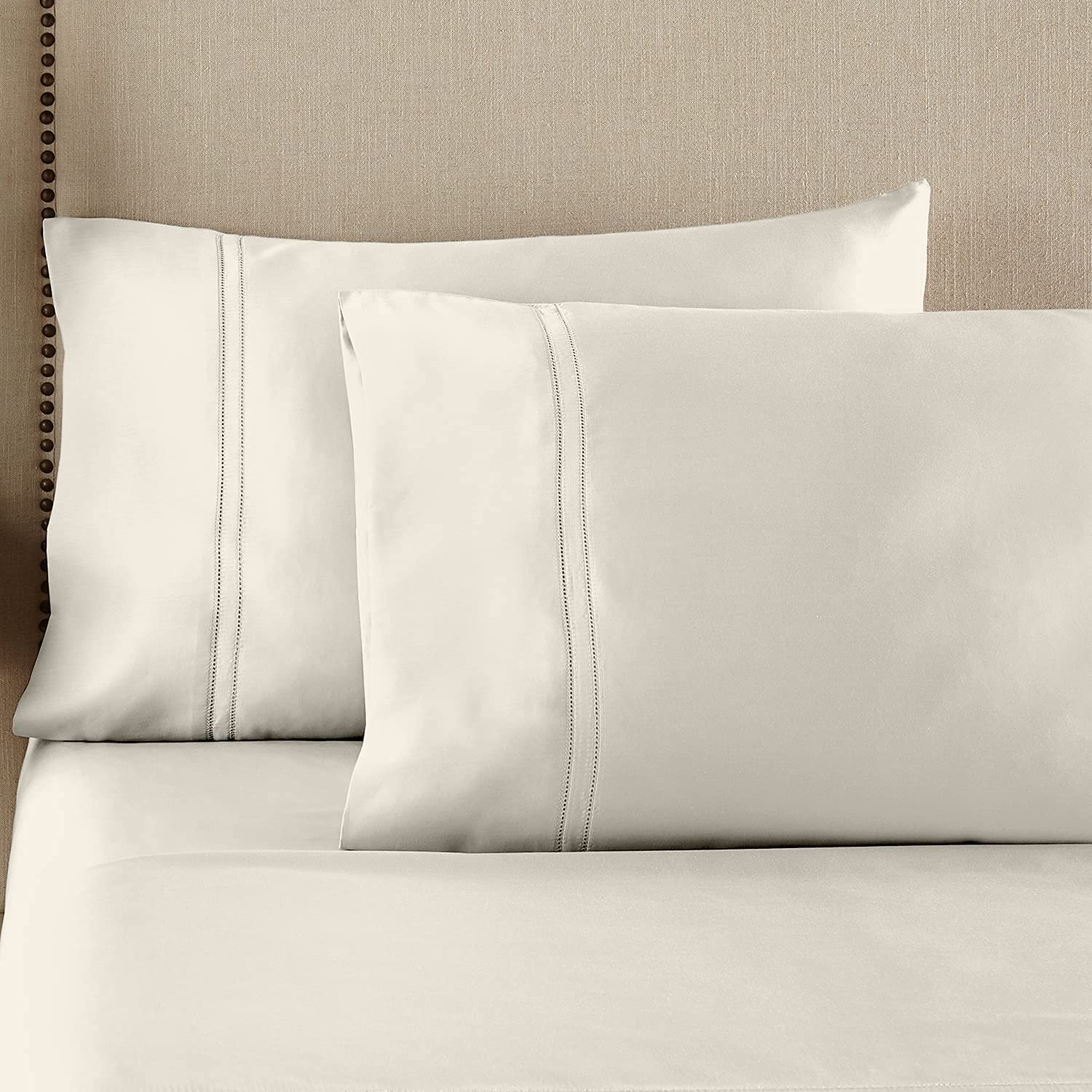 Pure Parima Luxury 100% CEA Certified Egyptian Cotton Sheet Set - Extra-Long Staple, Breathable & Cooling - King Size Bed Sheets with Flat Sheet, Fitted Sheet & 2 Pillowcases - Ultra Soft & Durable for Year-Round Comfort - Perfect for Hot Sleepers & Luxury Bedding