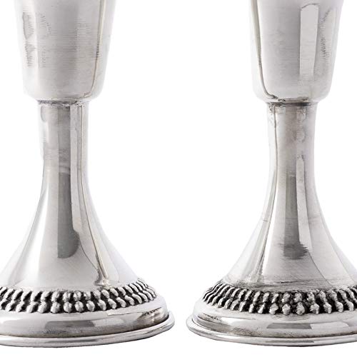 Elegant Tall Sterling Silver Candlesticks - Classic Judaica Candle Holders for Shabbat & Jewish Weddings - Traditional Design for Home Decor & Gift Giving