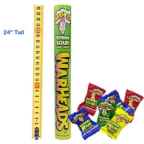 WarHeads Mega Candy Tube - Bulk Sour Candy for Parties & Gifts