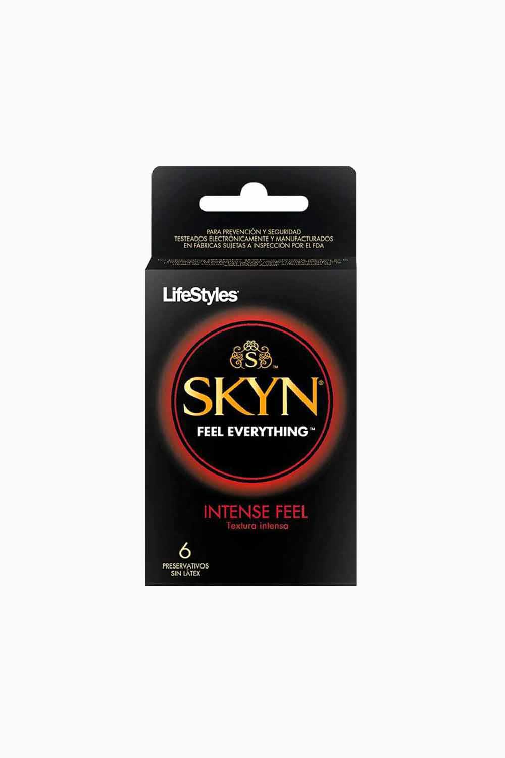 SKYN INTENSE FEEL Non-Latex Condoms with Texture - Ultra Thin & Sensitive for Enhanced Pleasure - 6 Pack | Perfect for Couples & Safe Intimacy