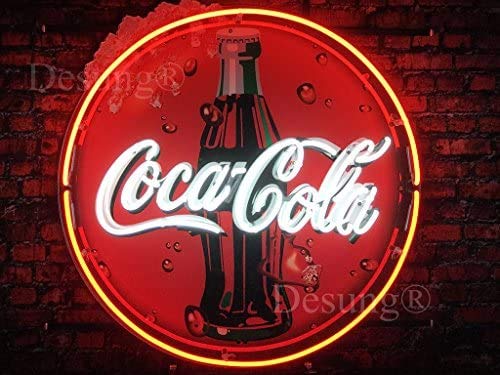 Vintage Coca Cola Neon Sign Light - 24x24 Inches HD Vivid Printing, Handmade Beer Bar Pub Decor for Man Cave, Game Room & Retro Themed Parties
