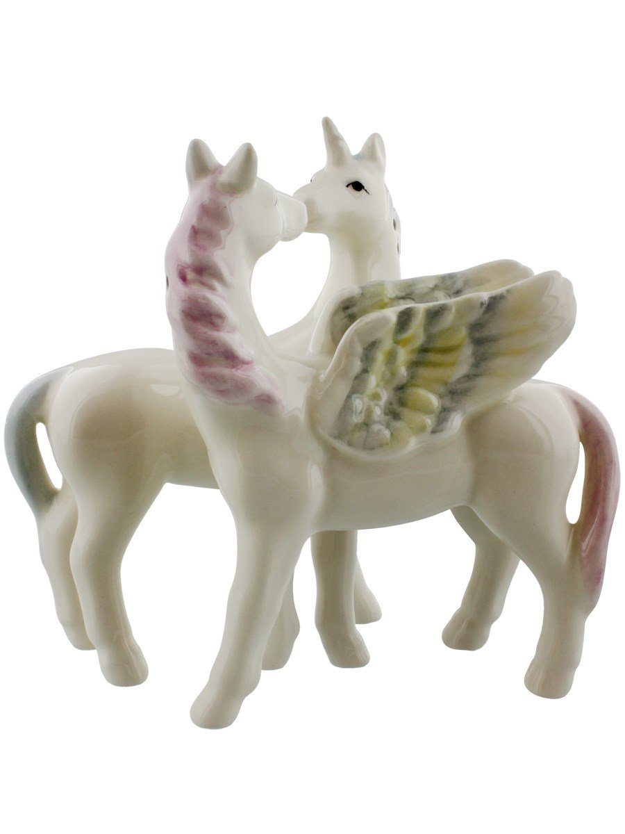 Unicorn and Pegasus Salt and Pepper Shakers Set - Cute Ceramic Seasoning Shakers for Kitchen, Dining Table, and Party Decor - Perfect Gift for Unicorn Lovers