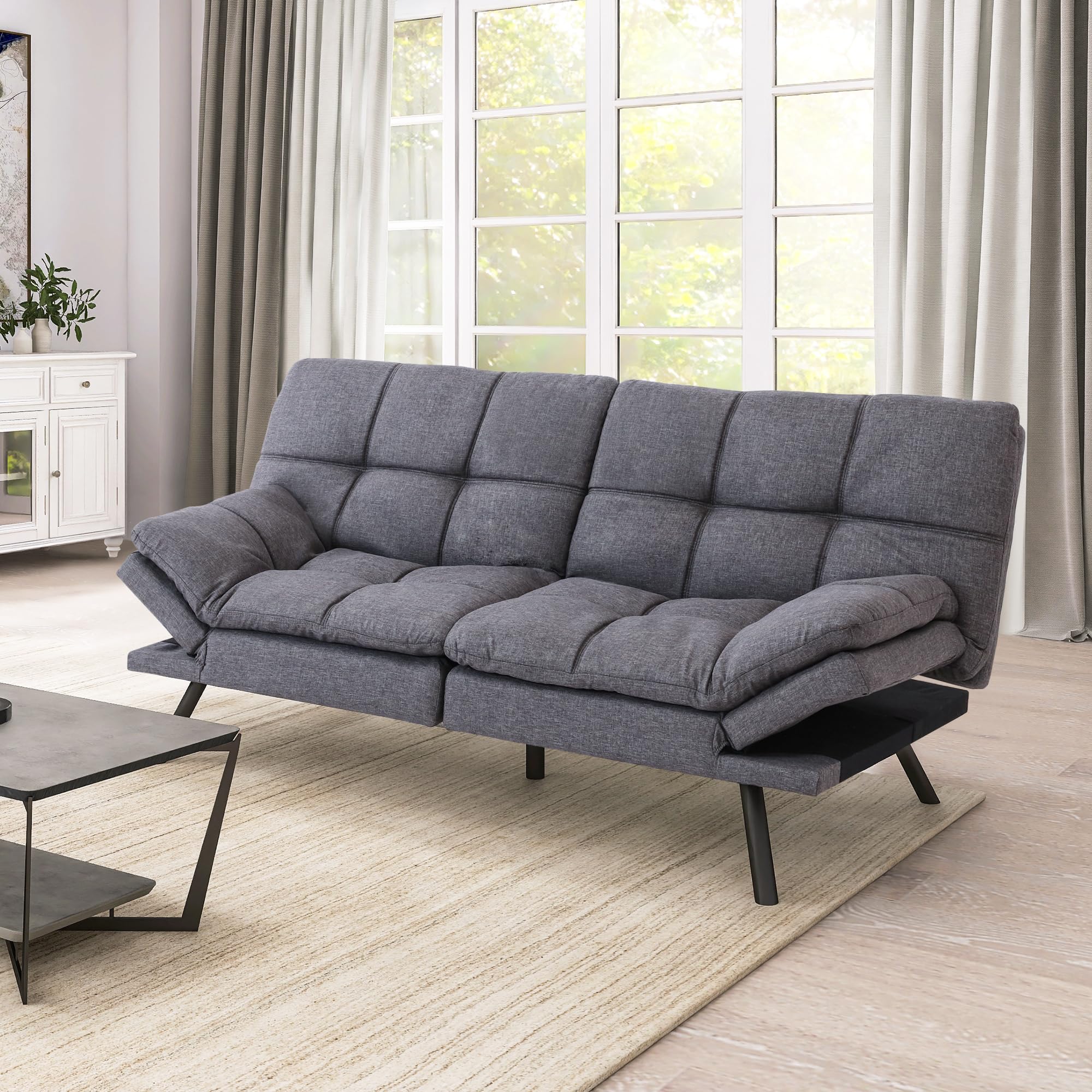 Hcore Convertible Futon Sofa Bed with Memory Foam Mattress - 71