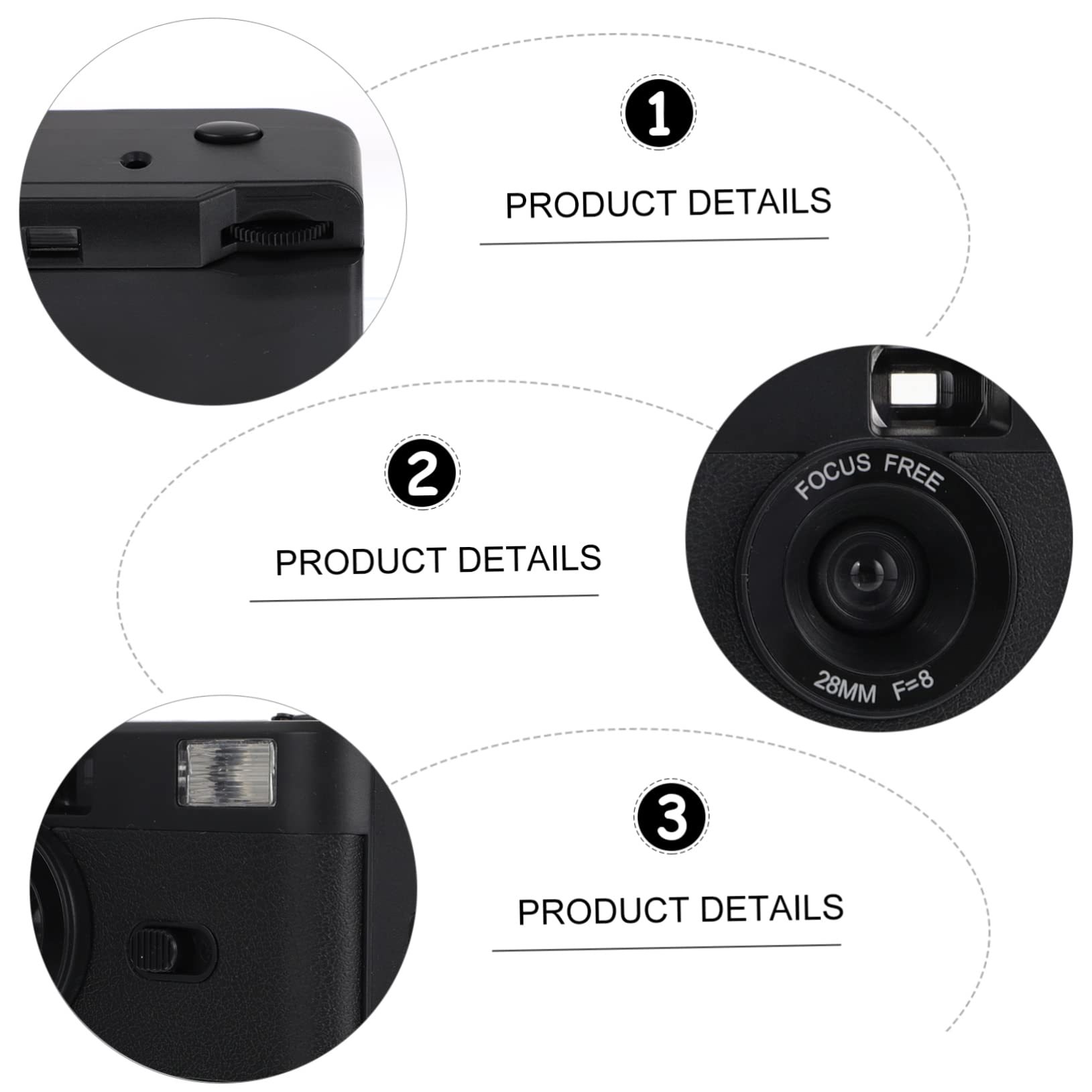 OSALADI 3-Pack Vintage Film Camera with Built-in Flash - Retro Plastic PVC Travel Camera for Photography Enthusiasts | Perfect for Travel, Parties, and Vintage-Themed Events