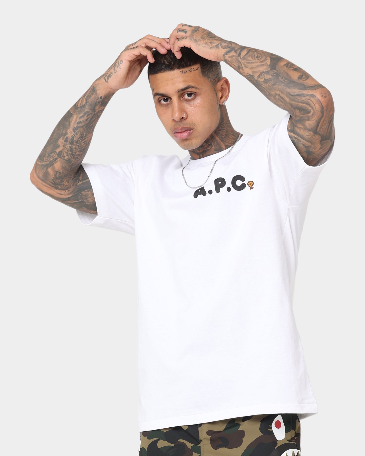 BAPE x A.P.C Milo On A.P.C Wide T-Shirt - White | Streetwear Fashion for Men | Perfect for Casual Outfits & Urban Style