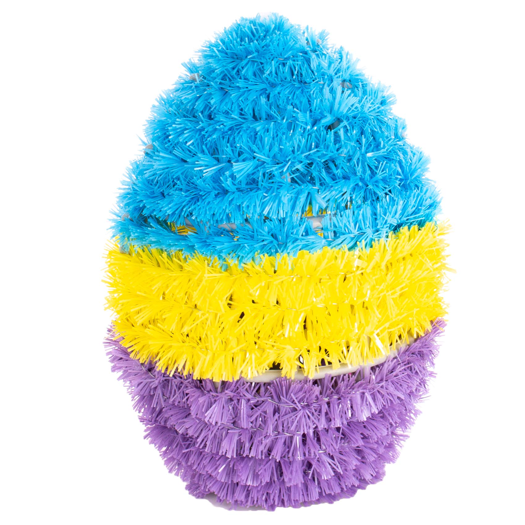 Veil Entertainment Easter Egg Ornament - 5.5 Inch Hanging Tinsel Decorations in Blue, Yellow & Purple - Perfect for Easter Tree, Spring Home Decor & Party Decoration