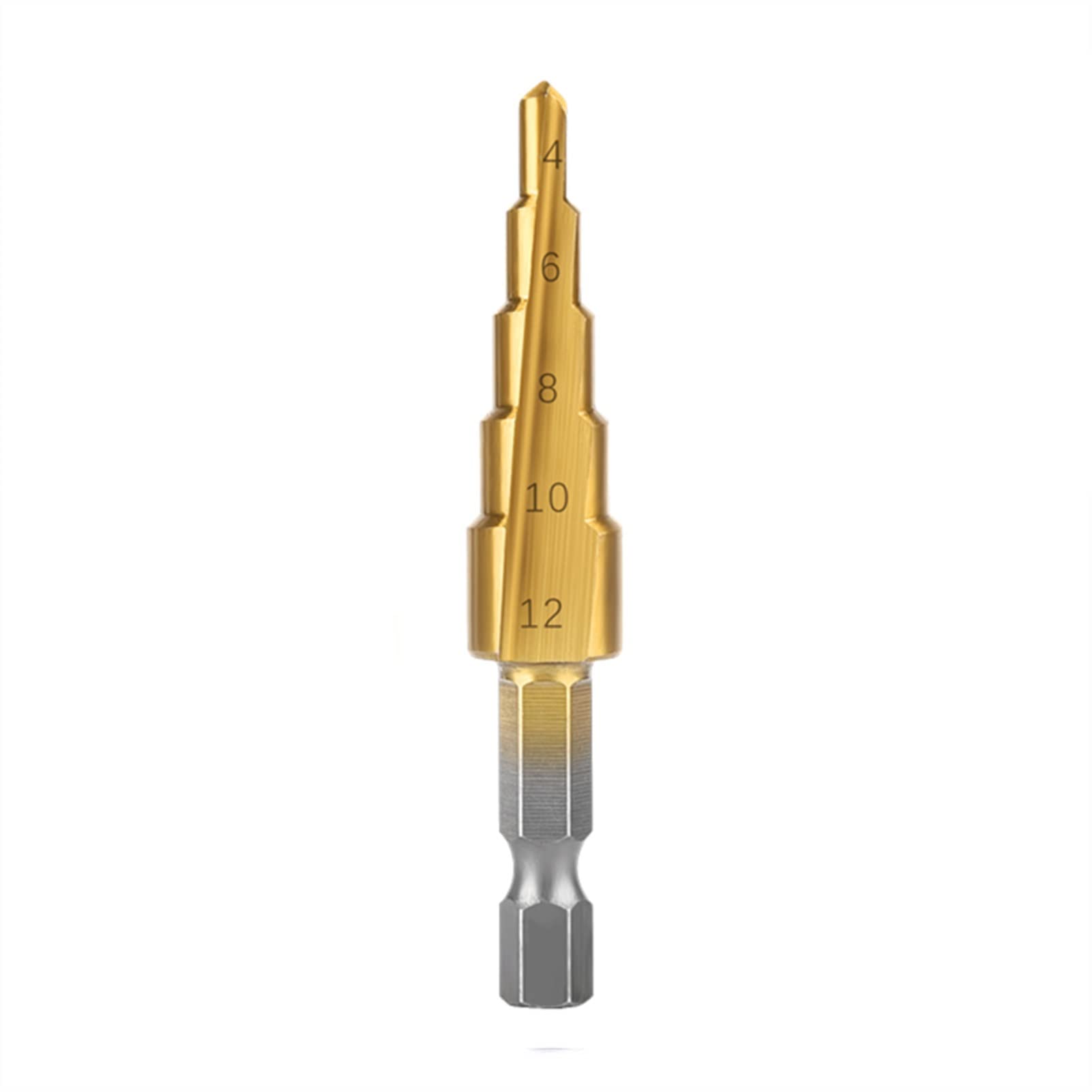 Titanium Coated HSS Step Drill Bit Set - High Speed Steel Cone Drill Bit for Metal, Wood, Plastic - Power Tool Accessories (4-12mm, 1pc) - Perfect for DIY Projects, Home Repairs & Metalworking