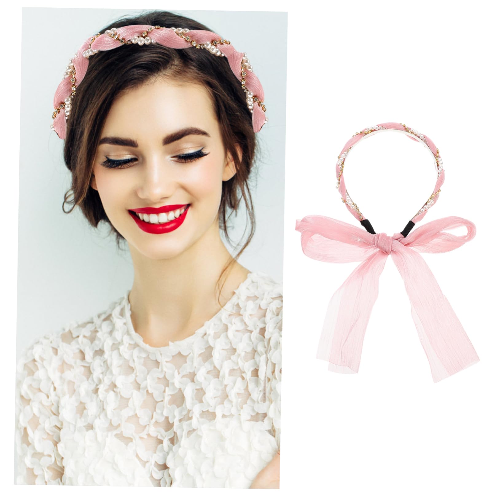 FRCOLOR 2 Pack Women's Hair Accessories Set - Bow Headbands & Pearl Hair Clips for Women & Girls, Perfect for Face Washing, Bridal, Party, and Everyday Use