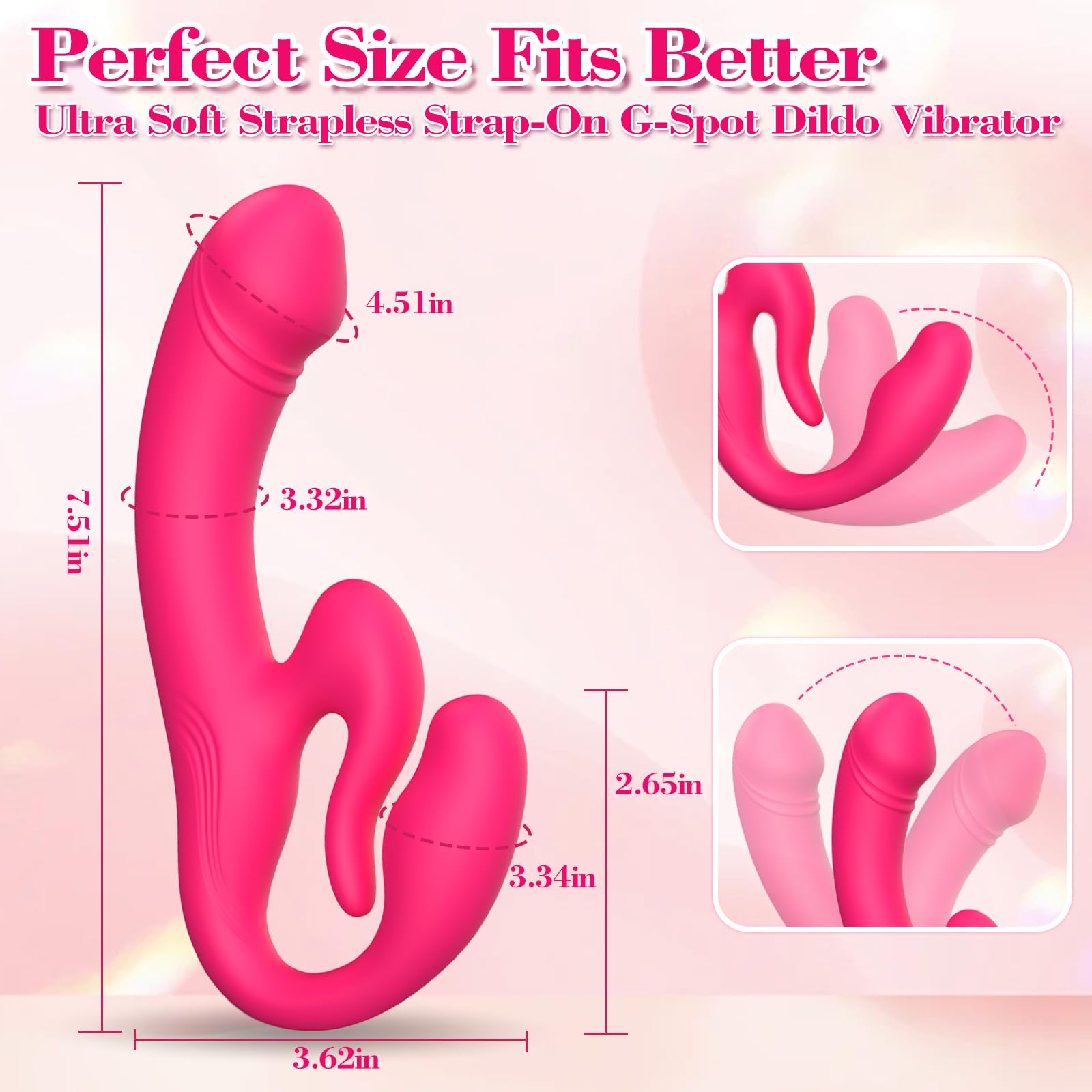 Strapless Strap-On Dildo Harness for Women Couples - Realistic Double-Ended Vibrating Butt Plug with Anti-Slip Silicone Design - Lesbian Sex Toys & Adult Anal Pleasure Tools for Enhanced Intimacy and Solo Play