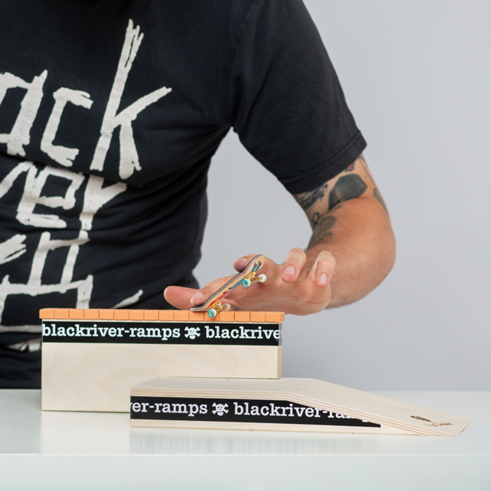 Blackriver Fingerboard Ramps - Mike Schneider III Brick Ledge for Tech Deck & Finger Skateboarding - Perfect for Home, Office & Skate Park Practice