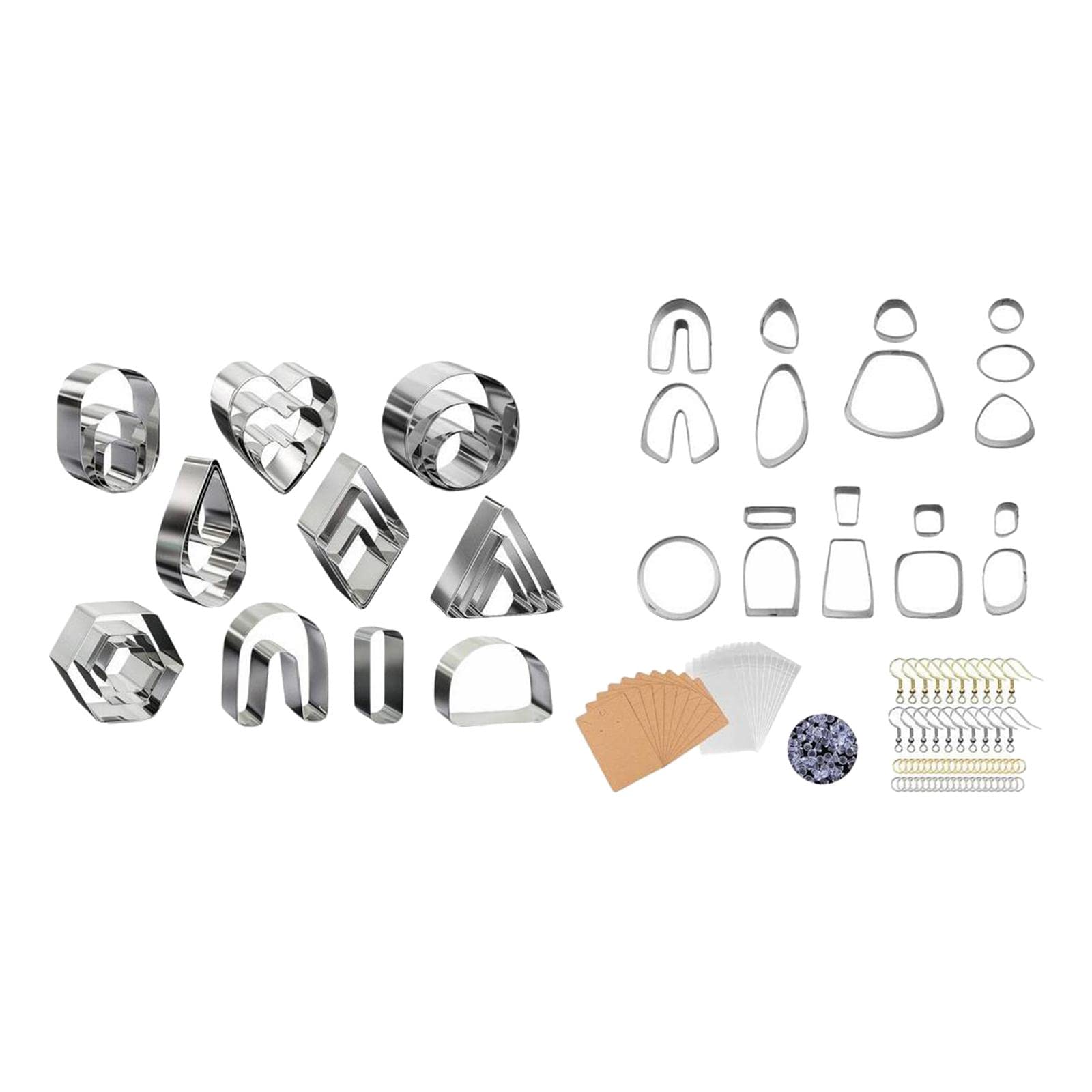 Premium Polymer Clay Cutters Set with Earring Cards & Hooks - DIY Jewelry Making Tools for Earrings, Pendants & Craft Projects - Perfect for Handmade Gifts & Home Crafting
