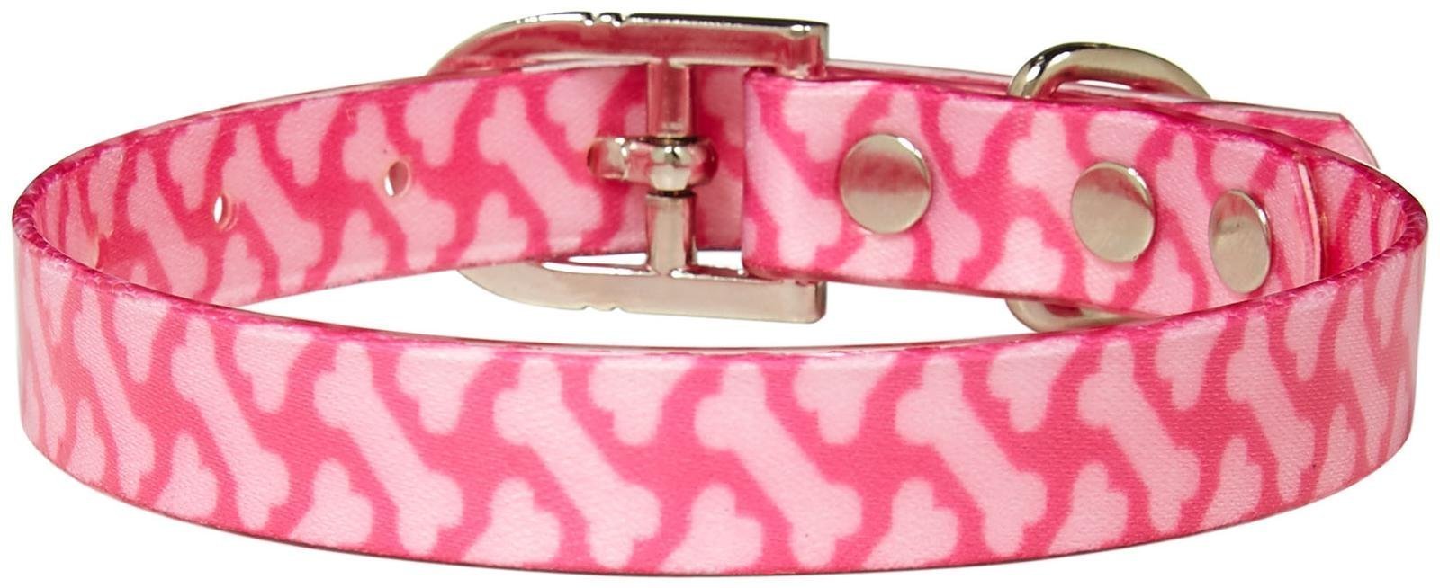 Waterproof Dog Collar with Pink Bone Design - Durable Pet Accessory for Outdoor Play, Training, and Daily Walks