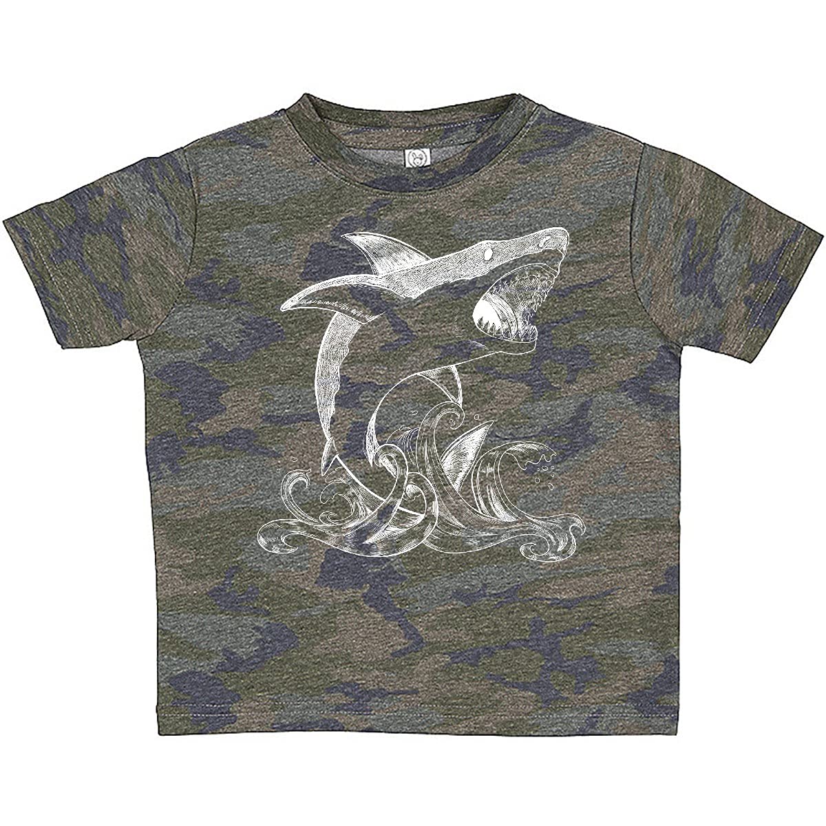 Inktastic Great White Shark Jumping in White Baby T-Shirt - Soft Cotton Cute Animal Print Tee for Infants & Toddlers - Perfect for Beach Trips, Shark Week, and Ocean-Themed Birthday Parties