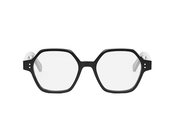 CELINE THIN CL50142I 001 Shiny Black Geometric Women's Eyeglasses - Fashionable Cat Eye Frames for Women | Perfect for Office, Reading & Everyday Wear