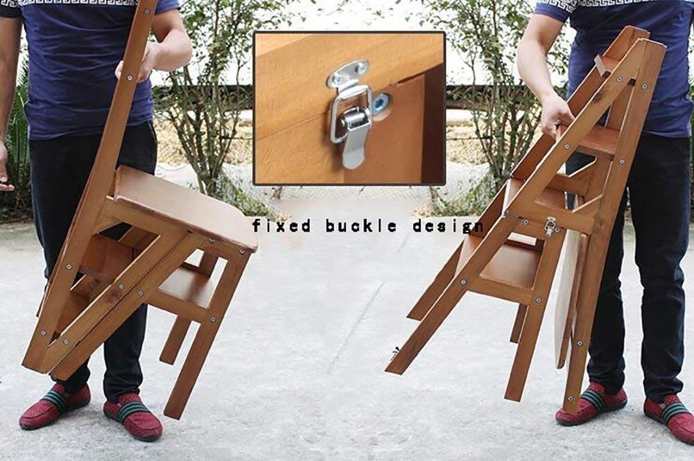 Multifunctional Solid Wood Folding Step Stool for Home - Indoor Climbing Stool, Ladder Step Stool, Bar Stool with Non-Slip Base | Perfect for Kitchen, Bathroom, Kids Room & Home Decor