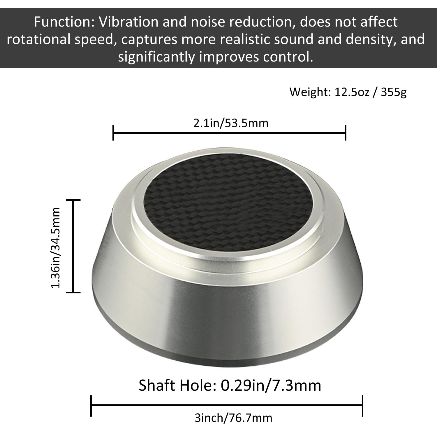 Premium Turntable Weight (CF330) - Vinyl Record Stabilizer for DJs & Audiophiles - Perfect for Home Studios & Live Performances