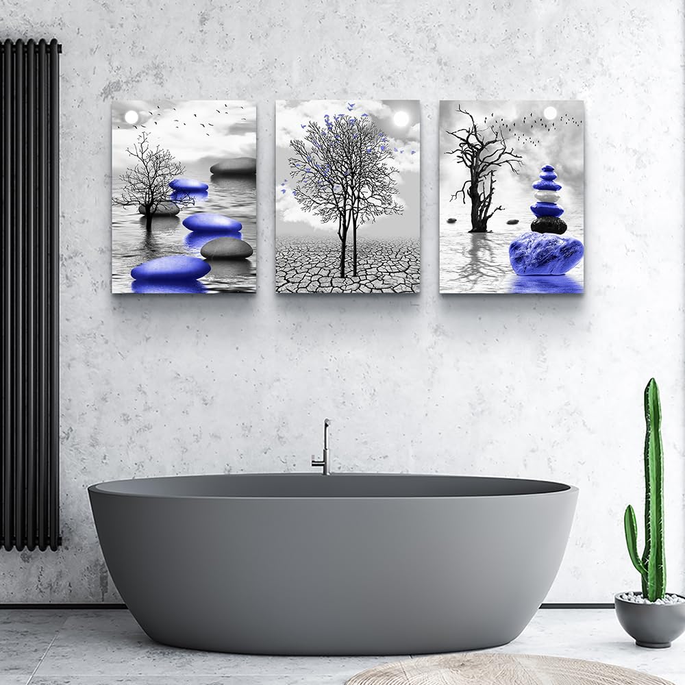 Modern Abstract Canvas Wall Art Set - 3 Piece Black & White Framed Prints for Living Room, Bedroom, Office Decor | Home Wall Decorations & Interior Design Accents