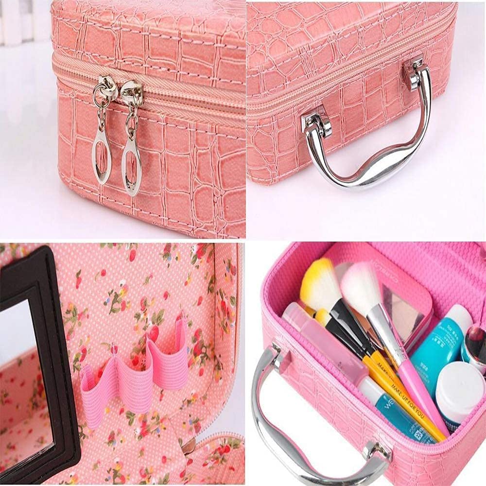 Vichip Cosmetic Jewelry Organizer Box with Mirror - Perfect for Makeup & Travel