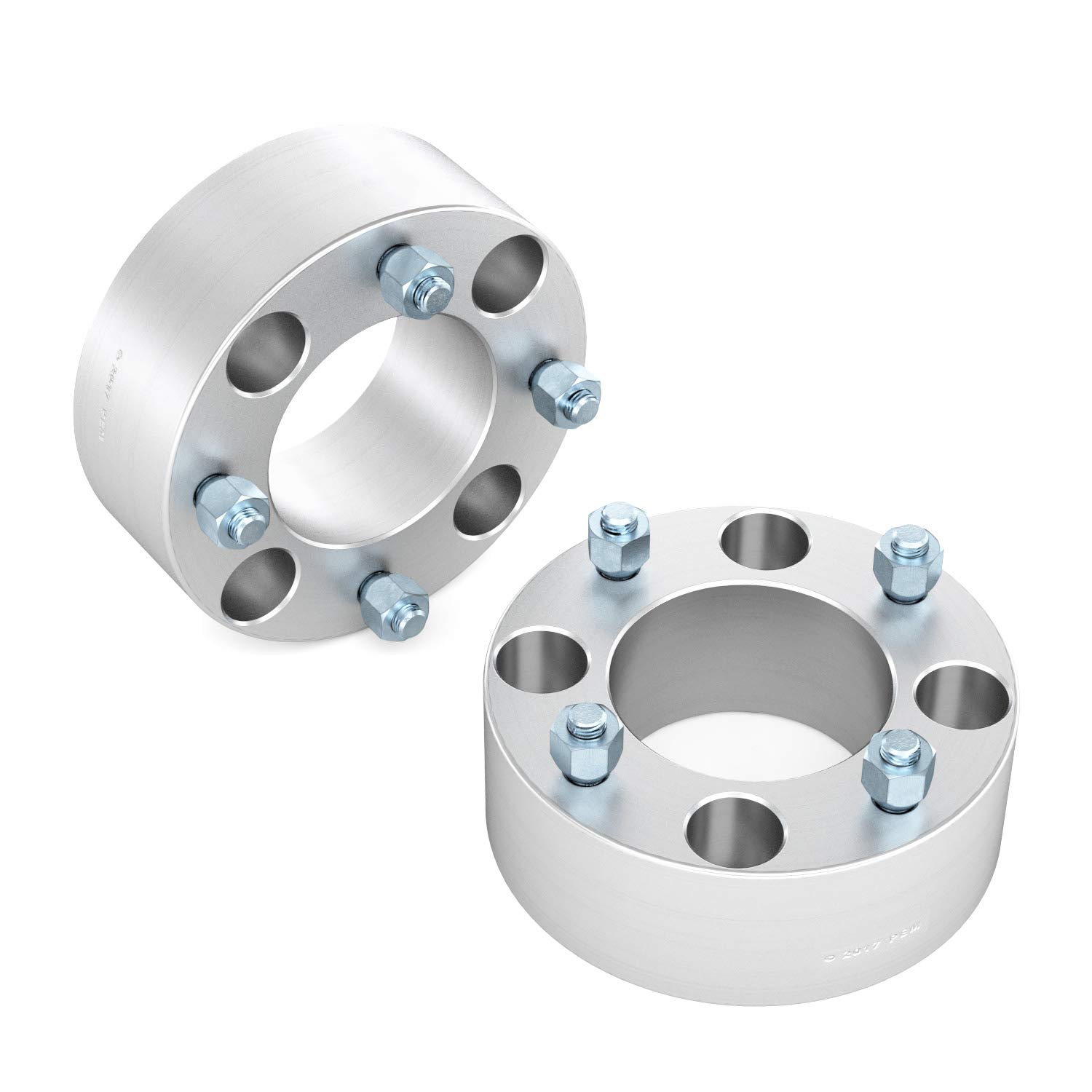 RockTrix 2 Inch ATV Wheel Spacers (4x110 Bolt Pattern, 74mm Center Bore, 10x1.25 Studs) - Compatible with Honda, Yamaha, Suzuki, Bombardier UTVs - V3 50mm Silver (2 Pack) - Enhance Off-Road Performance & Stability for Trail Riding & Mudding
