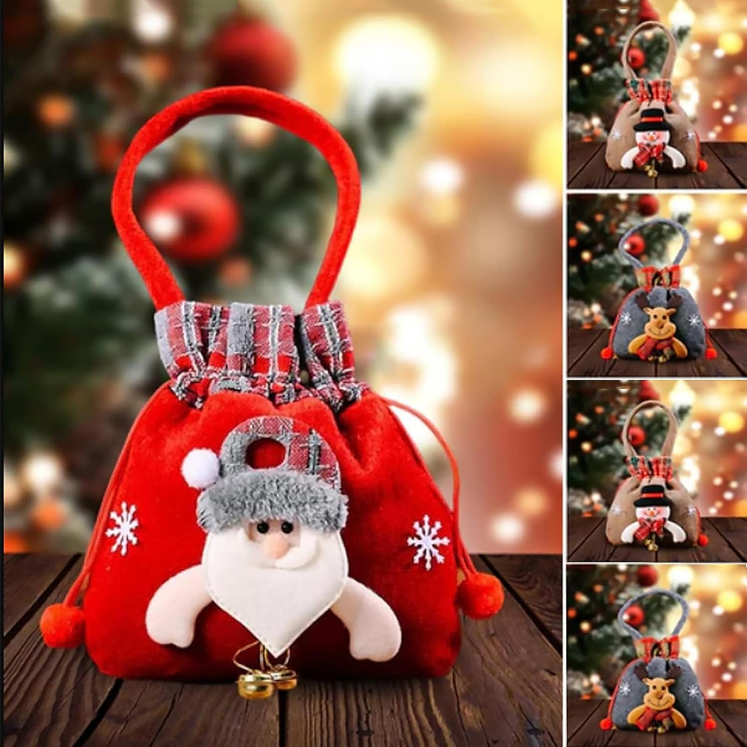 KEIGPERI Christmas Gift Bags Set - 2023 New Reusable Drawstring Doll Bags for Holiday Presents | Perfect for Christmas Gift Wrapping, Party Favors & Stocking Stuffers (1 Set)